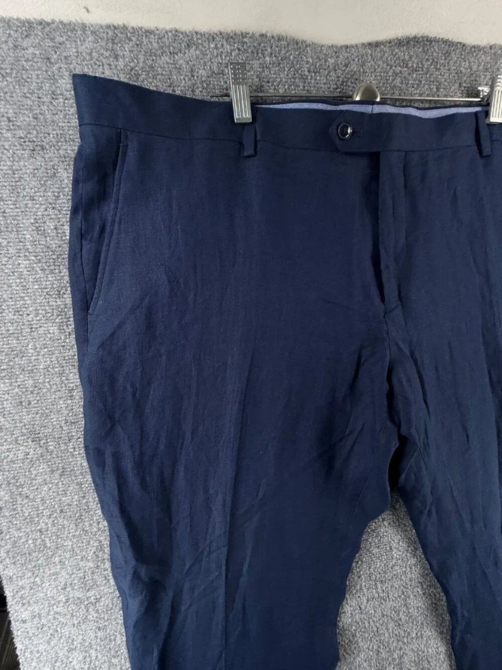 NWT Tommy Hilfiger Navy Blue All Linen Pants Men 44x30 Pockets Business Casual
